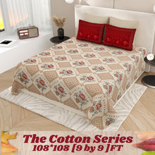 Load image into Gallery viewer, King Size Double Bed Cotton Bedsheet with Pillow Covers