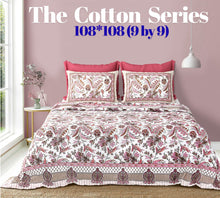 Load image into Gallery viewer, King Size Double Bed Cotton Bedsheet with Pillow Covers