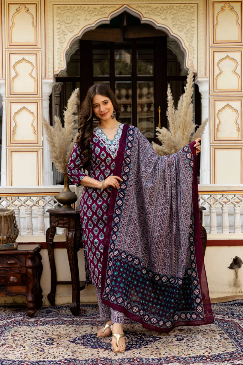 Stitched Salwar Suit in Cotton