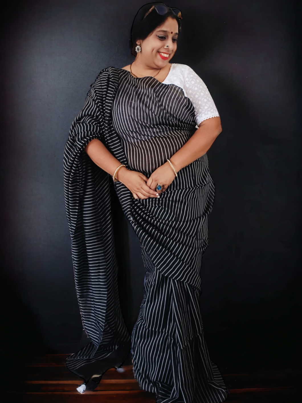 Pure Soft Cotton Striped Saree