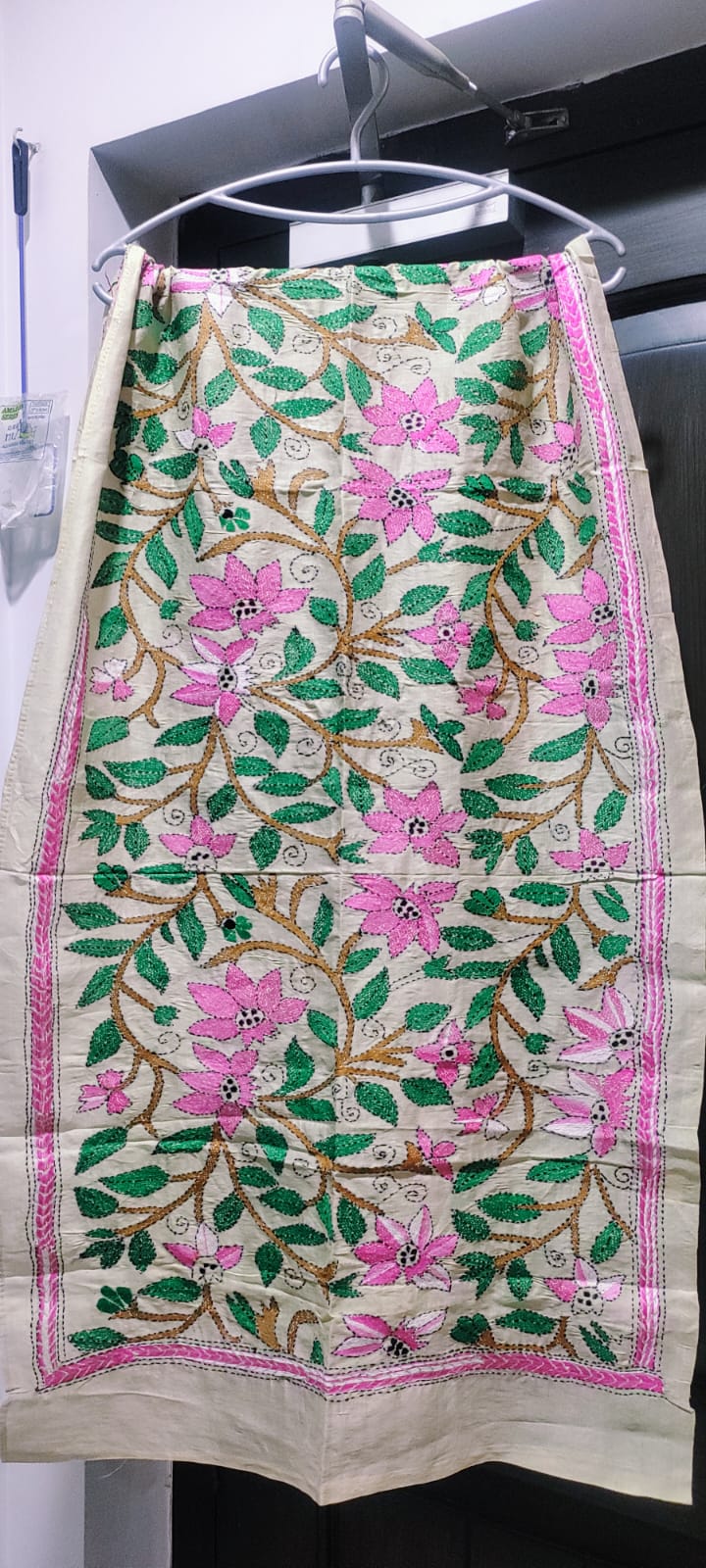 Kantha Embroidery Tussar Silk Stoles