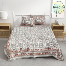 Load image into Gallery viewer, King Size Double Bed Cotton Bedsheet with Pillow Covers
