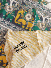 Load image into Gallery viewer, Pure Kota Cotton with hand painted kalamkari Saree
