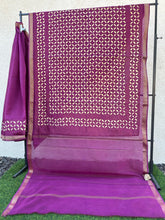 Load image into Gallery viewer, Applique/ Cut Work Chanderi Silk Cotton Saree

