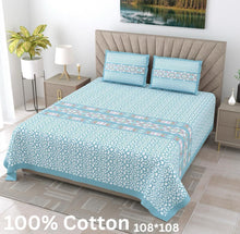 Load image into Gallery viewer, King Size Double Bed Cotton Bedsheet with Pillow Covers

