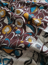 Load image into Gallery viewer, Pure Kota Cotton with hand painted kalamkari Saree
