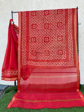 Load image into Gallery viewer, Applique/ Cut Work Chanderi Silk Cotton Saree
