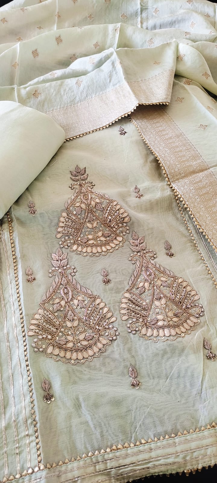 Chanderi Silk with Panel design Gota Work Salwar Suit Set